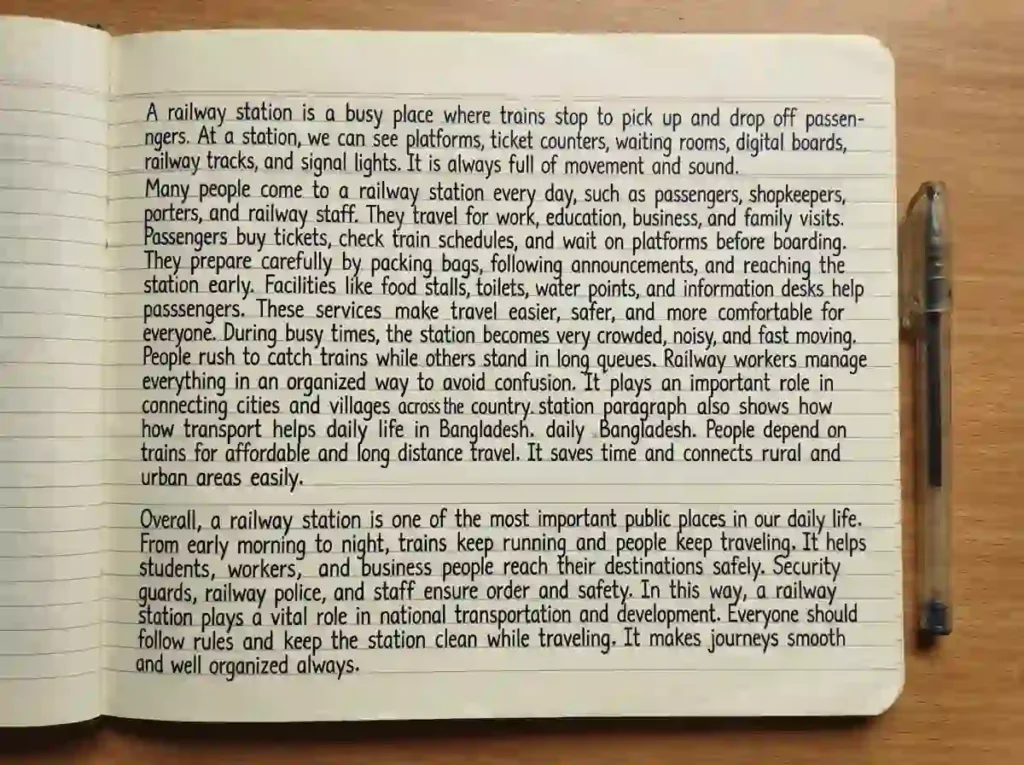 A Railway Station Paragraph