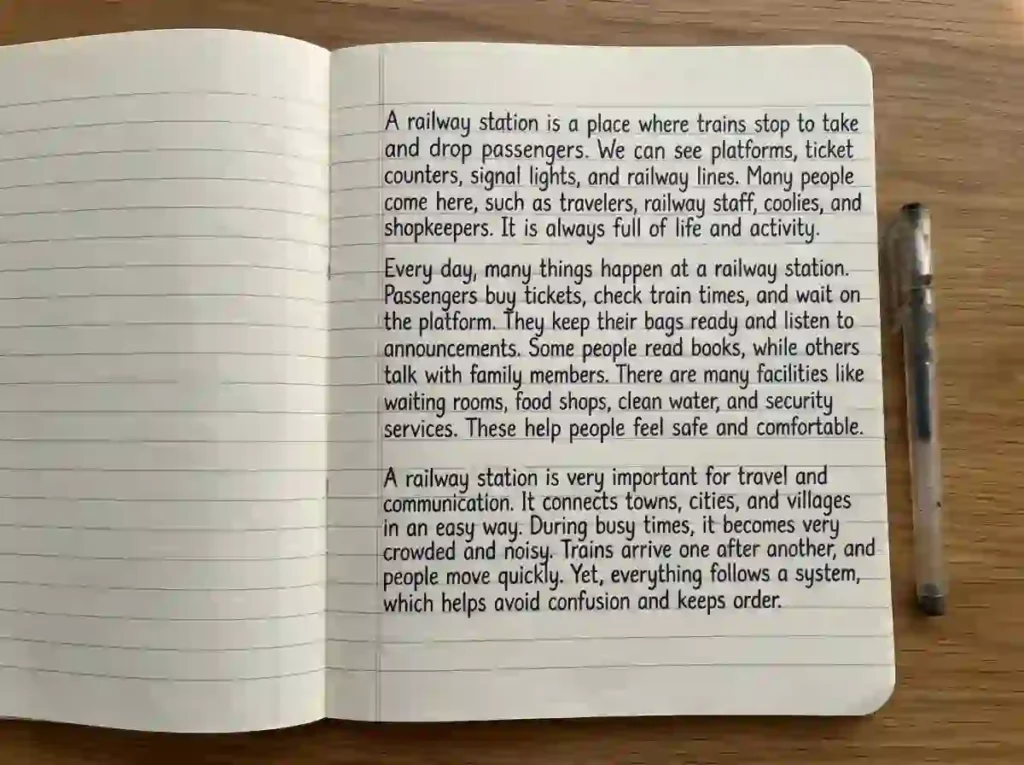 A Railway Station Paragraph